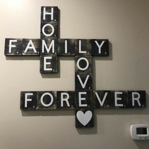 Scrabble tile wall decor